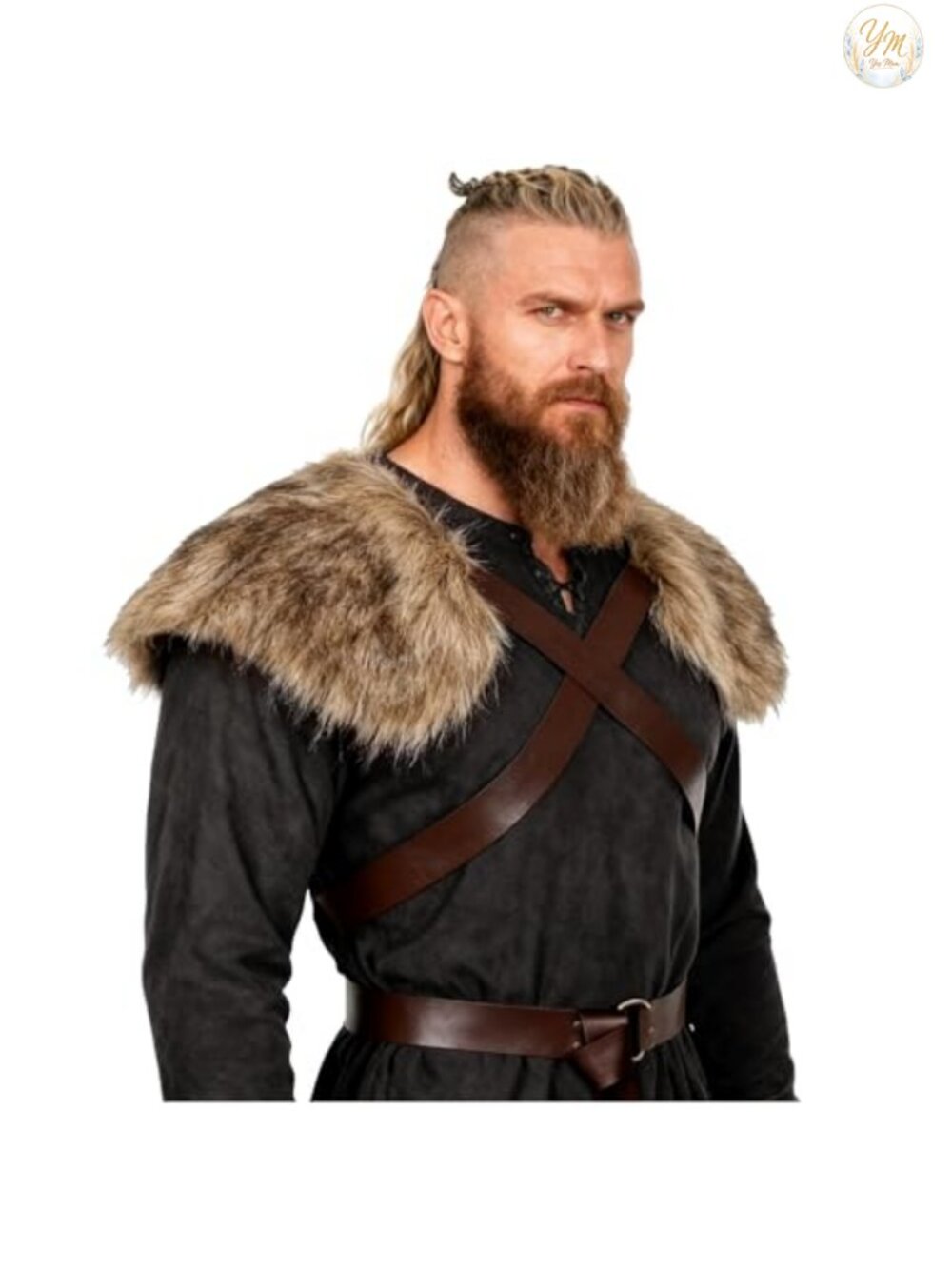 Viking Faux Fur Shawl Medieval Renaissance Shoulder Wrap Capelet